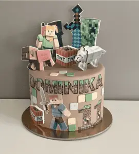 Piękne torty urodzinowe 3 tort minecraft